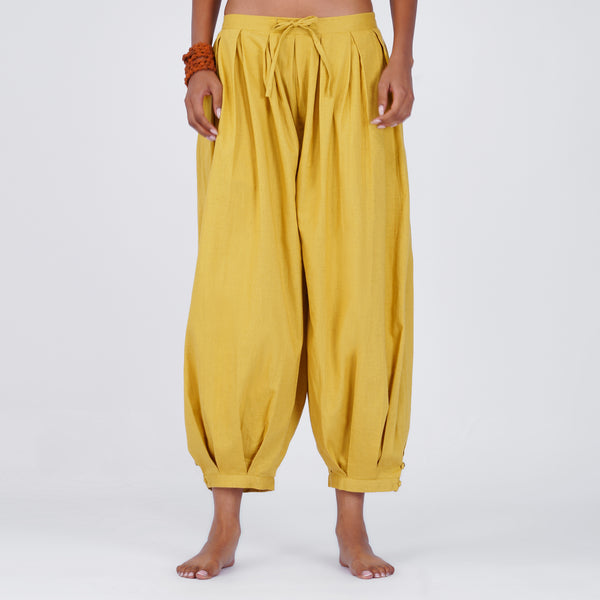 Women Cotton Yoga Pants Women Yellow -Chakra