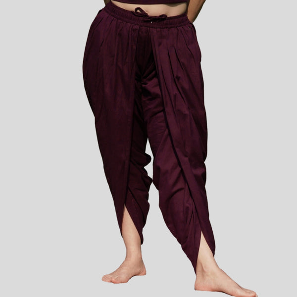 Women Cotton Yoga Pants Purple -Akasha