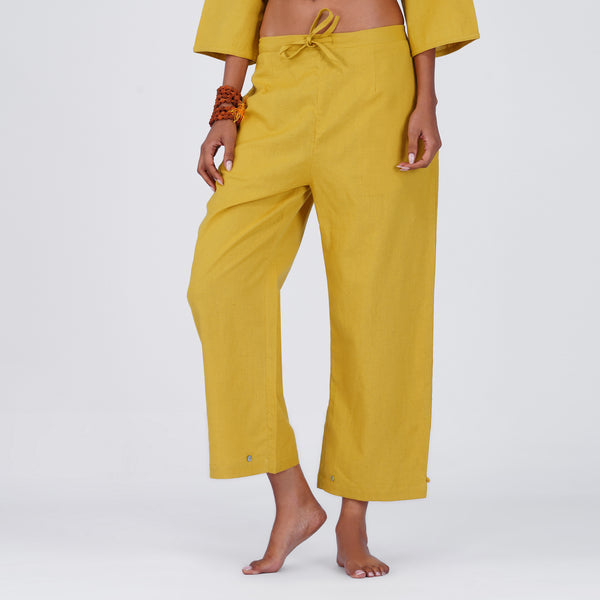 Women Cotton Yoga Pants Women Yellow -Chandra