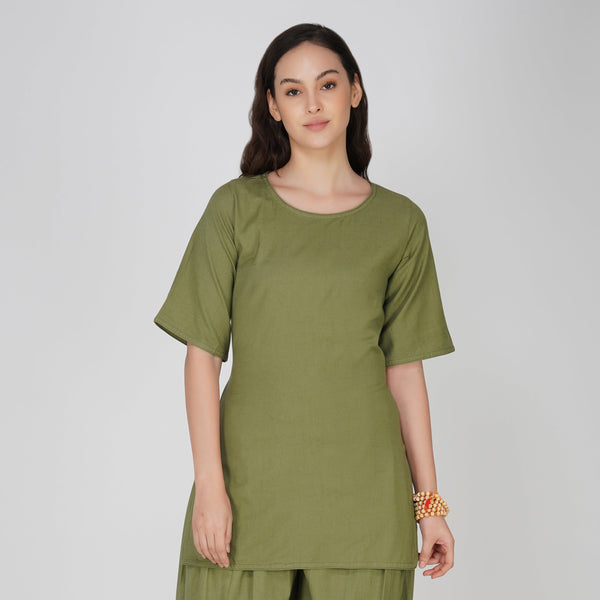 Women Cotton Yoga Top Green -Chakra