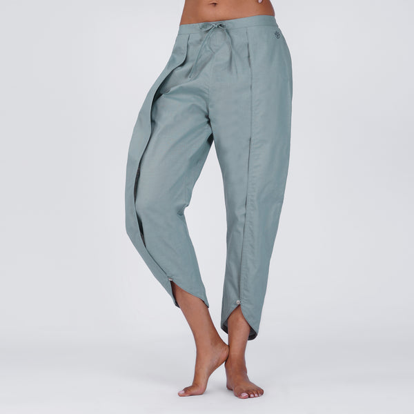 Women Cotton Dhoti Yoga Pants Grey -Surya