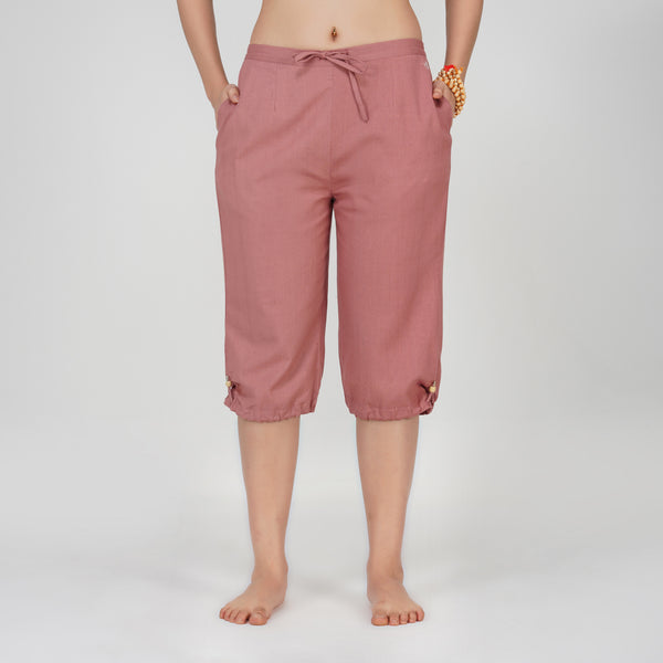 Women Cotton Yoga Pants Pink -Prana