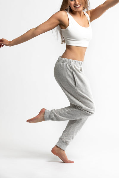Tapered Leg Pants | Grey