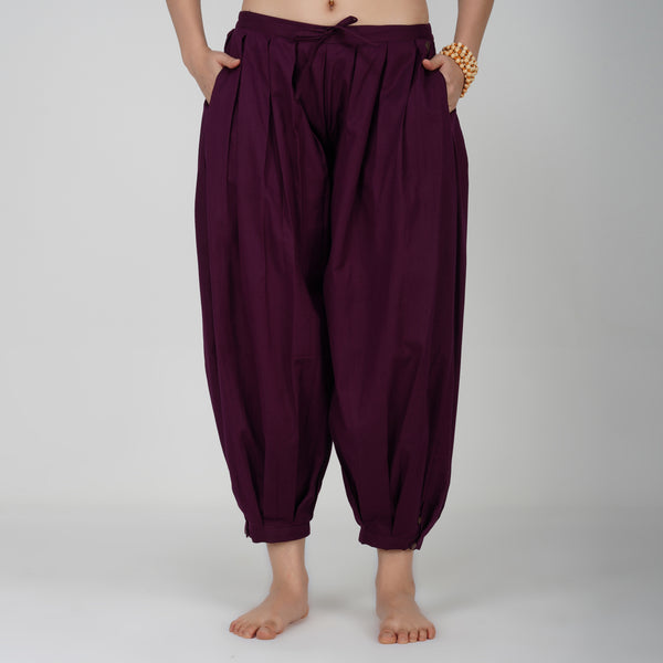 Women Cotton Yoga Pants Purple -Chakra