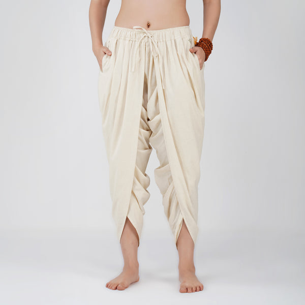 Women Cotton Yoga Pants White -Akasha