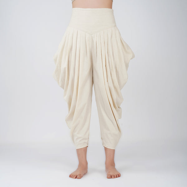Women Cotton Yoga Pants White -Buddhi