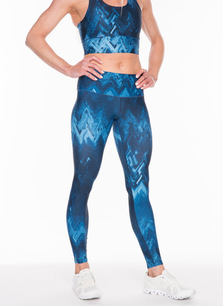 Blue Wave High-Waisted Yoga Pants