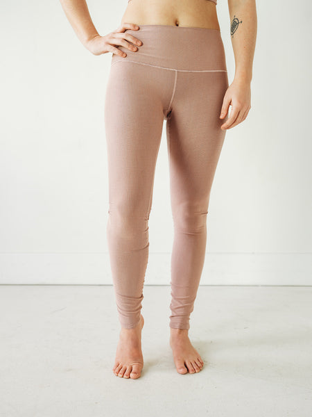 Blush Microstripe High Waist Yoga Pants