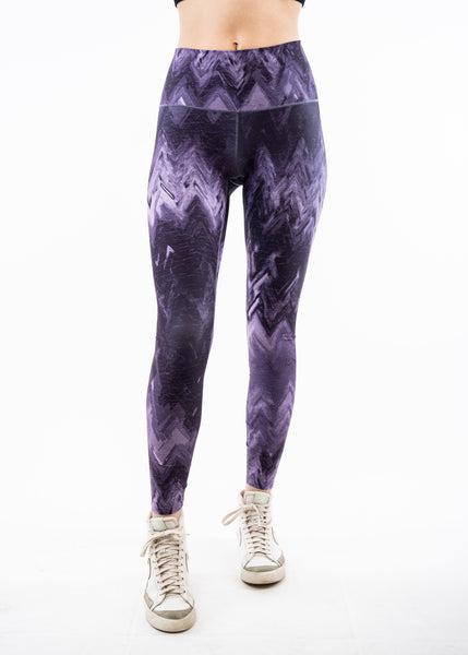 Purple Wave High-Waisted Yoga Pants