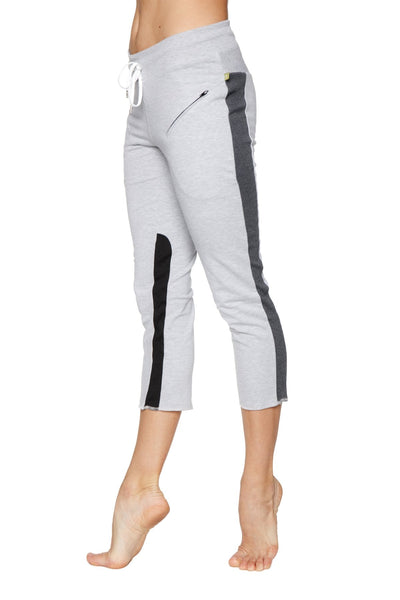 4/5 Length Zipper Pocket Capri Yoga Pants (Slate Grey)
